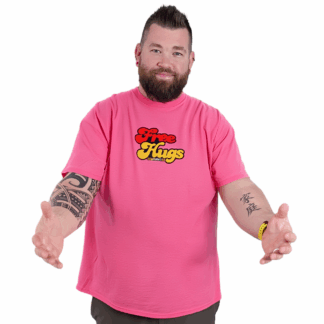 BJ in the "Free Hugs" t-shirt