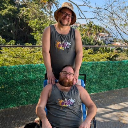 Darin and Colin in the Bear Worx Splash Tank Top